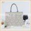 2015 Fashion Jute Shopping Bag With Lace Cover
