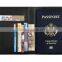 Black leather rfid passport pouch card wallet from China supplier