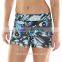 Brand clothes supplier gym wear stretchy all over sublimation print women fit yoga shorts