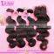 Wholesale body wave 8-30inch available frontal lace closure with bundles