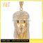 Fashion stainless steel jewelry custom engraved logo gold jesus pendant with cz