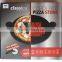 12" Round Glazed Pizza Grilling Stone with handles-Black Color