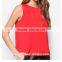 China Factory Direct Wholesale Woven Tank Polyblend Women Sleeveless Shirt