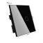 UK standard two gang one way Crystal glass panel touch light switch,110V/250V wall switch