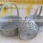 100%Handmade Natural plastic lined grey wicker flower plant pot flower plant basket with handle