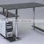 Metal Frame Design Modern Glass Computer Table