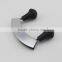 Stainless Steel Double Blade Cheese Cutter Carving Knife Mezzaluna Chopper With Black Handle