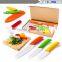 Ceramic cutting tool ceramic knife set of 7 pieces of white blade 3 ", 4 yellow chef knife "green utility, 6" orange, red peeler