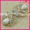 Fashionable Wholesale White Bead Rhinestone Flower Metal Button WBK-1508