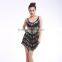 STELISY Ladies Sleeveless Colorful Sequins and Coin Decorative Latin Dance Costumes
