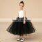 Hot sales girls birthday dress kids princess flower girls dresses for spaghetti strap white and black lace Custom