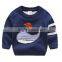 Hot new design appliqued shark pattern pullover baby sweaters custom