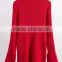 EY0878S 2016 Winter Ladies Red Mock Turtleneck Poncho Sweater