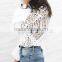 Runwaylover 126 Hot Sale 2017 Ladies Fashion Lace Transparent Chiffon Blouse