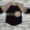 100% cotton clothing baby girl t-shirt Leopard with black wholesale clothing set