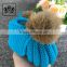 Hand Knitted Pom Fur Ball Boot Shoes For Baby Girl Crocheted Booties Socks With Shoe Print