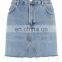 100% Cotton Denim Mini Skirt with Threadbare Hemline