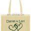 Double Heart Design Wedding Favor Gift Bags Canvas Shopping Tote Bags