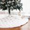 i@home White color plush sequin decoration embroidered Christmas tree skirt Carpet