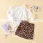RTS Long Sleeves Sweater Leopard Skirt Girls' Clothing Sets Kids Fall Clothes 2020