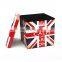 RTS Factory Wholesale Modern living room furniture Printing PVC Leather The Union Jack Storage Ottoman