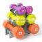 Gym Exercise Multi Weight Colorful Neoprene Hex Dumbbell Set With Rack