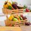 Kitchen Bamboo 2 tier fruit  vegetable storage basket fruit basket holder stand