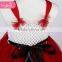 Red color tulle fabric lovely girl christmas dress