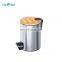 Entry-level basic 3L 5L 12L 20L 30L stainless steel round pedal bin bamboo lid soft close inner bucket home bathroom kitchen