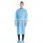 Polypropylene lab gowns knit cuff long sleeve blue pp medic surgical grown with arm knit