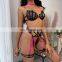 New Arrived  Black Color Lace Decorate Women Lingerie 2022 with Neck Ring and Leg Ring