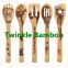 Christmas gift for family,bamboo wood utensil set engraved kitchenware customized