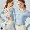Quick Dry Cross Back Design Outdoor Sportswear Gmy T Shirt Loose Breathable Women Long Sleeve yoga clothing manufacturer Workout Fitness Top