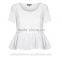 Fashionable women t shirt white color new t shirt design OEM manufacturing TS088