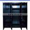 wardrobe 4 doors black color middle double mirror fashional design