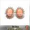 Women Fashion Orange Acrylic Stone Clip On Earrings