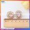 Fashion design pink color rhinestone and metal stud earrings for women