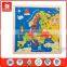 new products to sell 25 pcs European map design blue background wooden 0.8 thickness map jigsaw puzzle