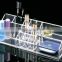 Acrylic cosmetic case with lattice lucite make up display rack for lipsticks