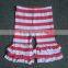 2015 Preorder Sweet Adorable Ruffled capris Little Girls Triple ruffled capris Stripe Pants Wholesale