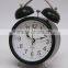3.5" metal twin bell alarm table clock with light