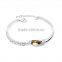 Latest design hot sale 2015 trends plated pure silver bracelet