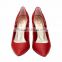 Top quality dress ladies High Heel pointed toe classic ladies breatheable PU lining comfortable RED sheep skin pump shoes