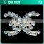 5MM Clear Cystal Rhinestone Cross C Wedding Dress Rhodium Metal Pair Buckle