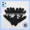 high quality black fake leather winter gloves