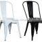 Industrial Metal Side Chair Gloss Finish Dinning Colorful Stackable Chair