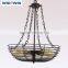 Industrial Vintage Style Black Hanging Pendant Light Fixture Metal Wire Cage Lamp