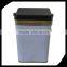 Rectangular tea tin box, Rectangular tea tin, Rectangular tin can with plastic lid