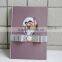 Luxury fuchsia Silk Covor Wedding Guest Books with photo frame