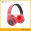 Headband style Wireless double ears shenzhen bluetooth headset With LED Scroller and Selfile FM funtcions